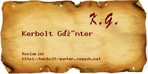 Kerbolt Günter névjegykártya